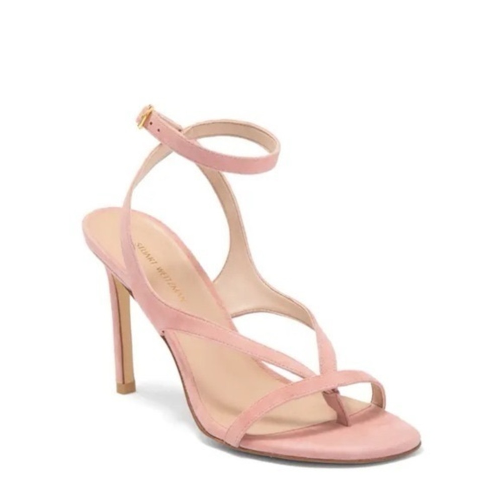 Stuart Weitzman Align Heeled Sandal in Pink Peach Blush Size 8